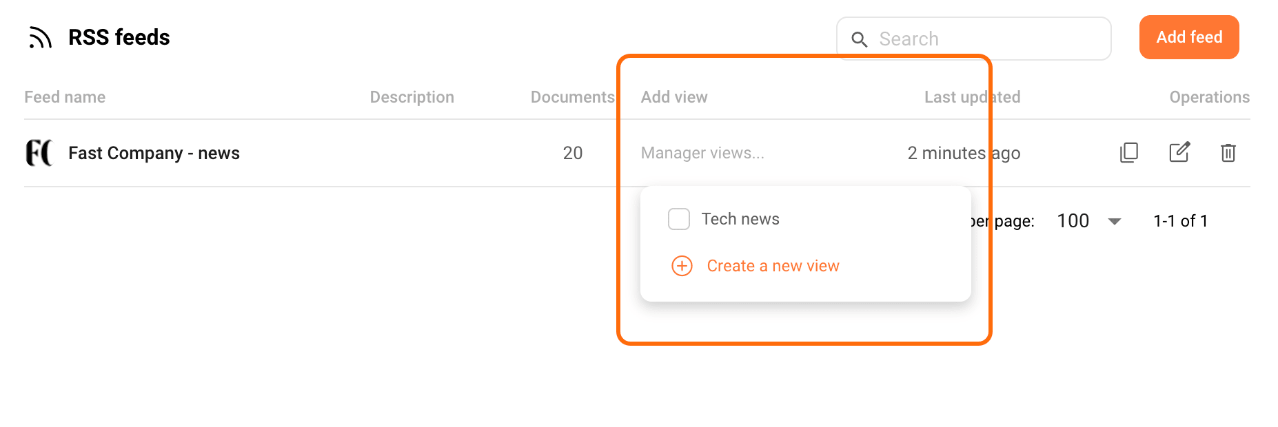 Filter entries from feeds