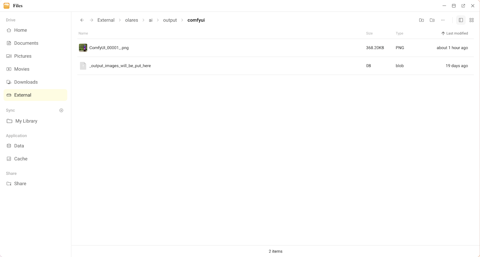 Check generated image in Files