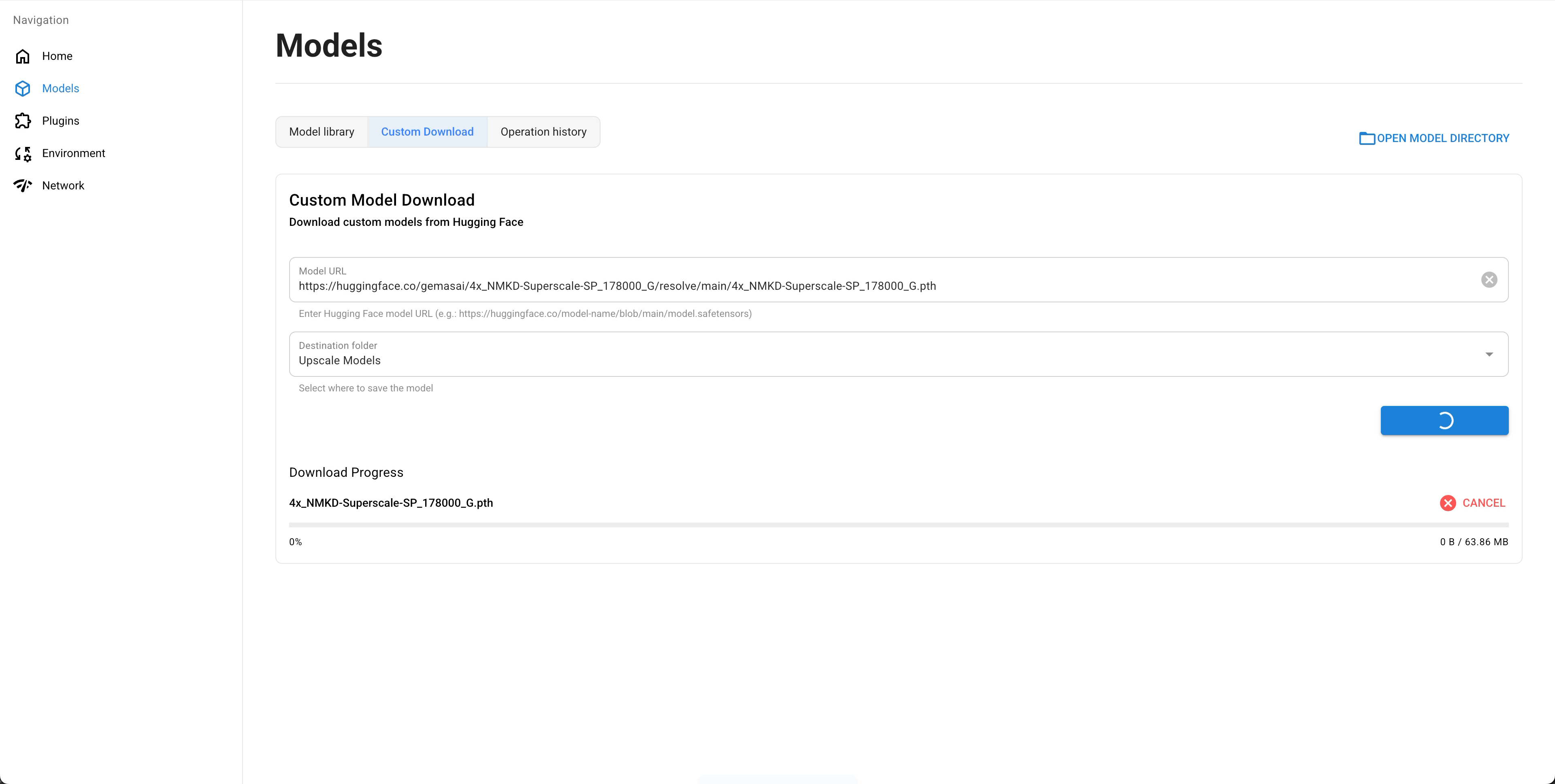 Download required upscale models