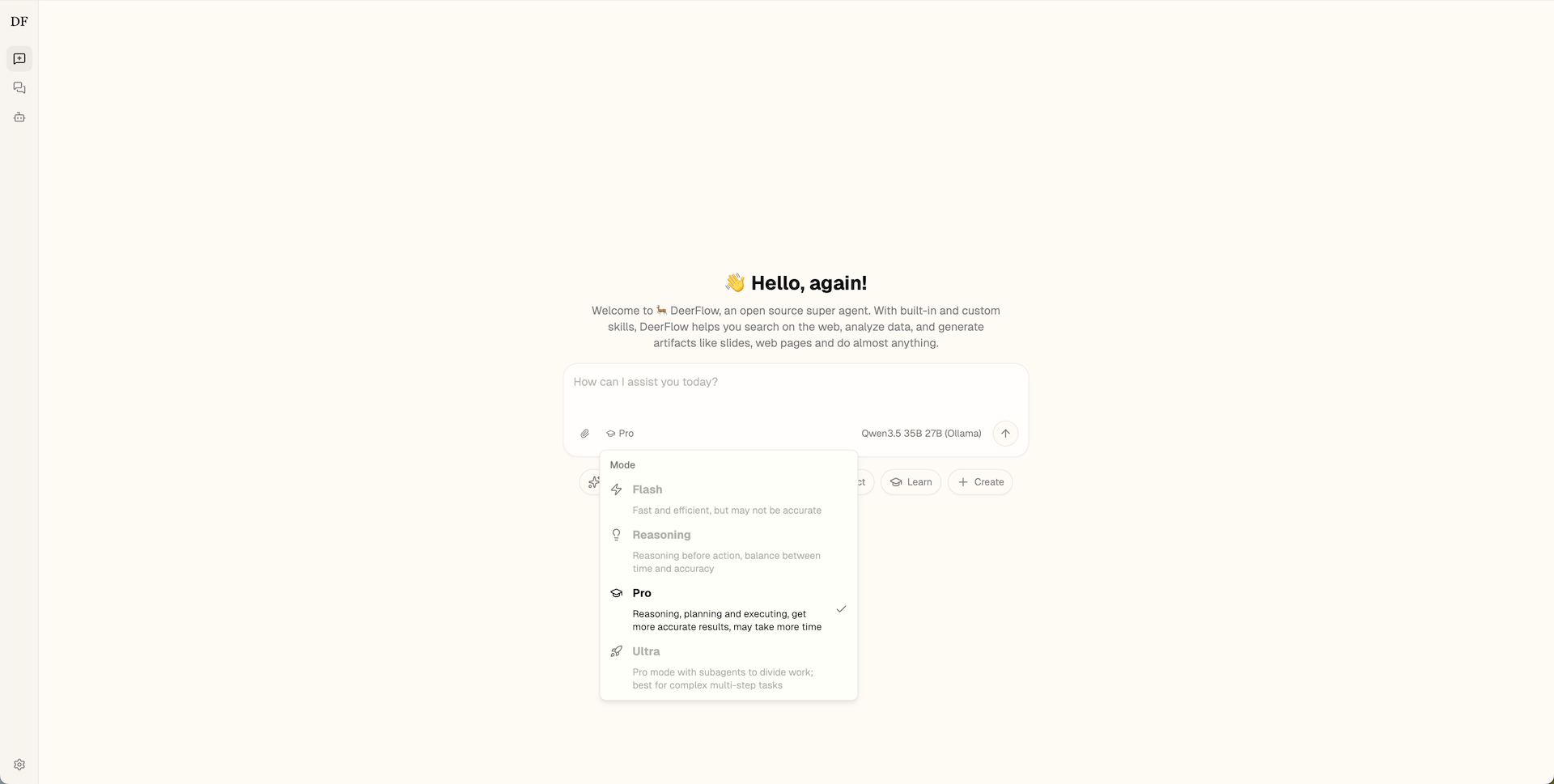 Select execution mode