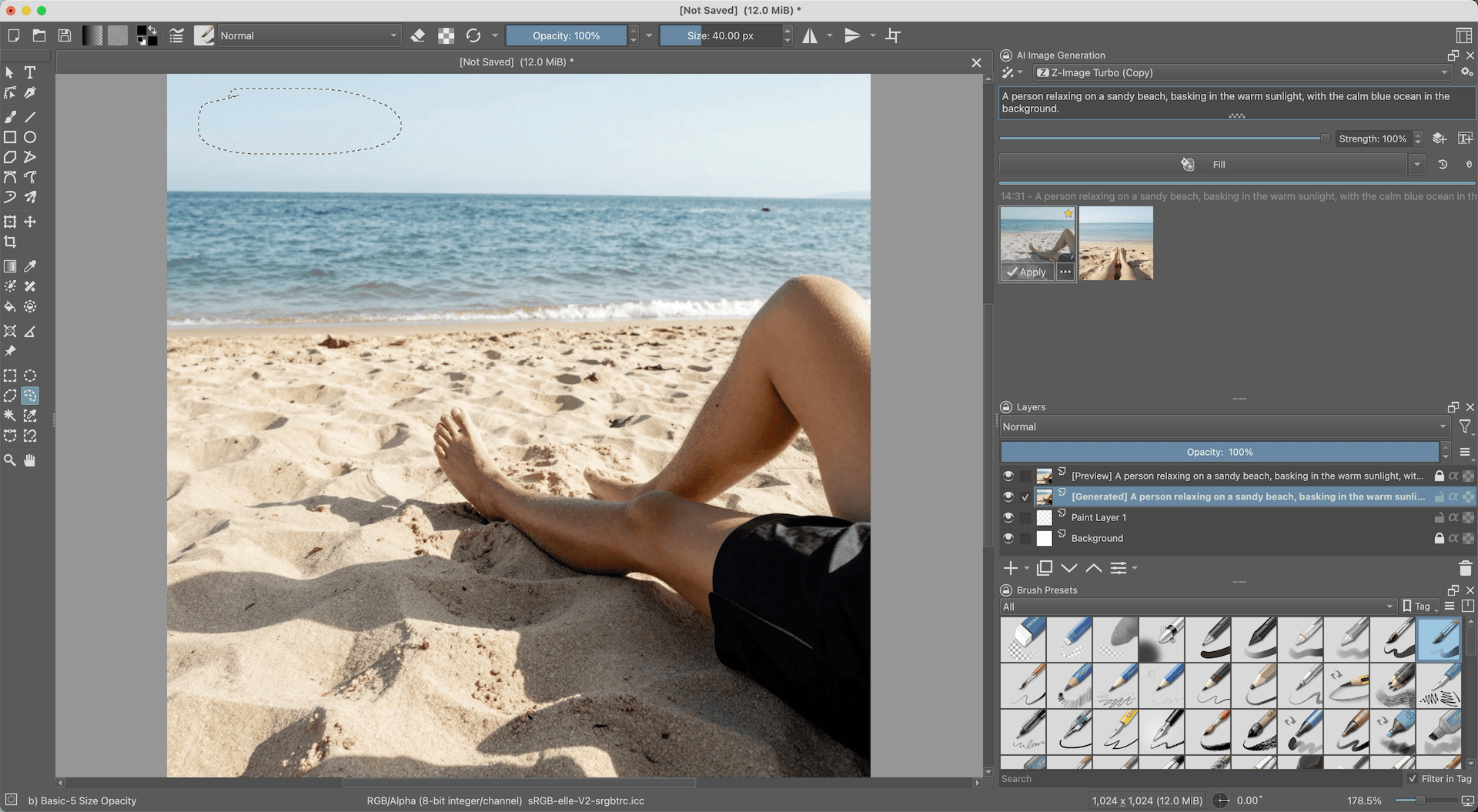 Use the freehand selection tool