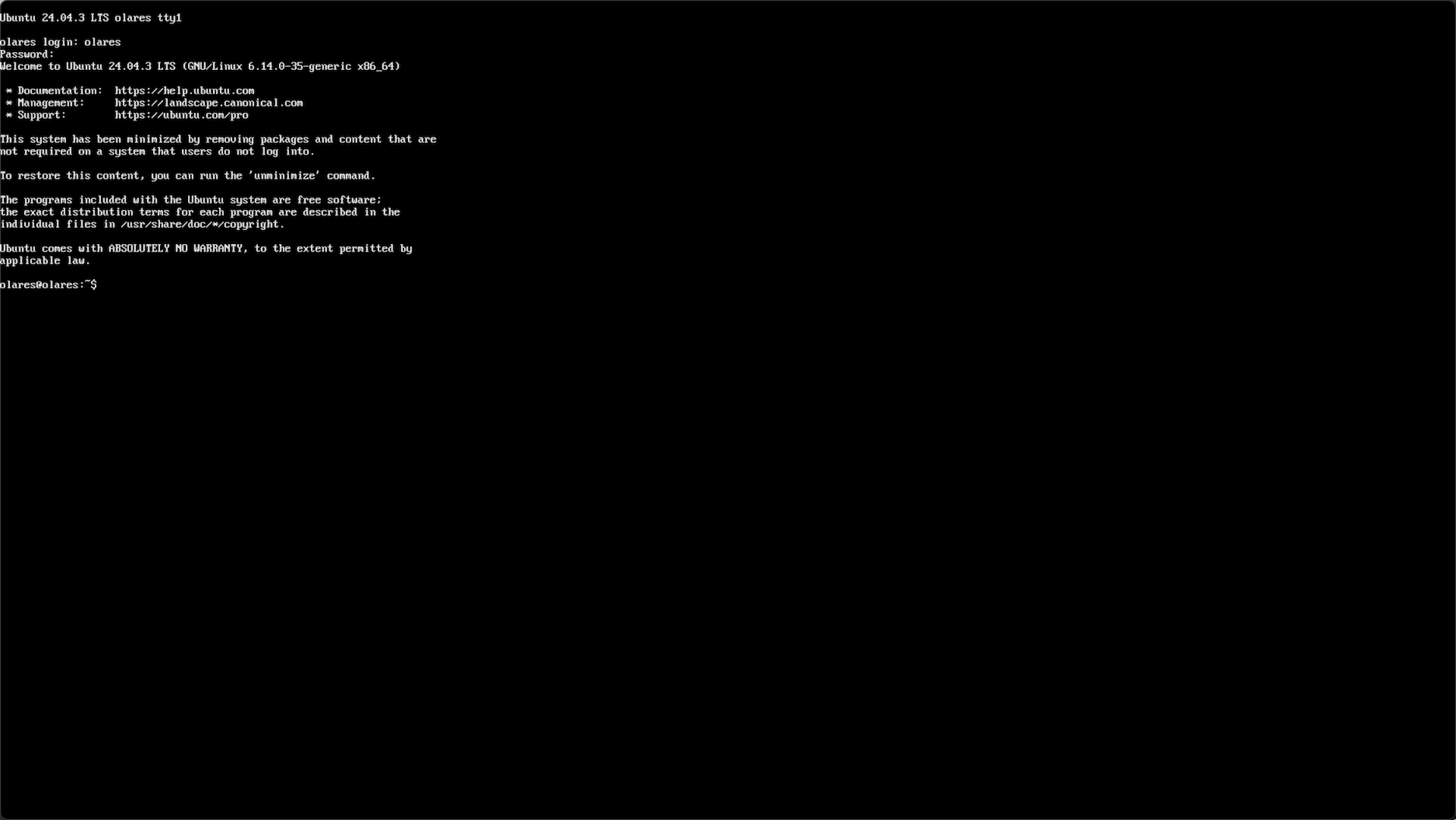 Log in to Olares One