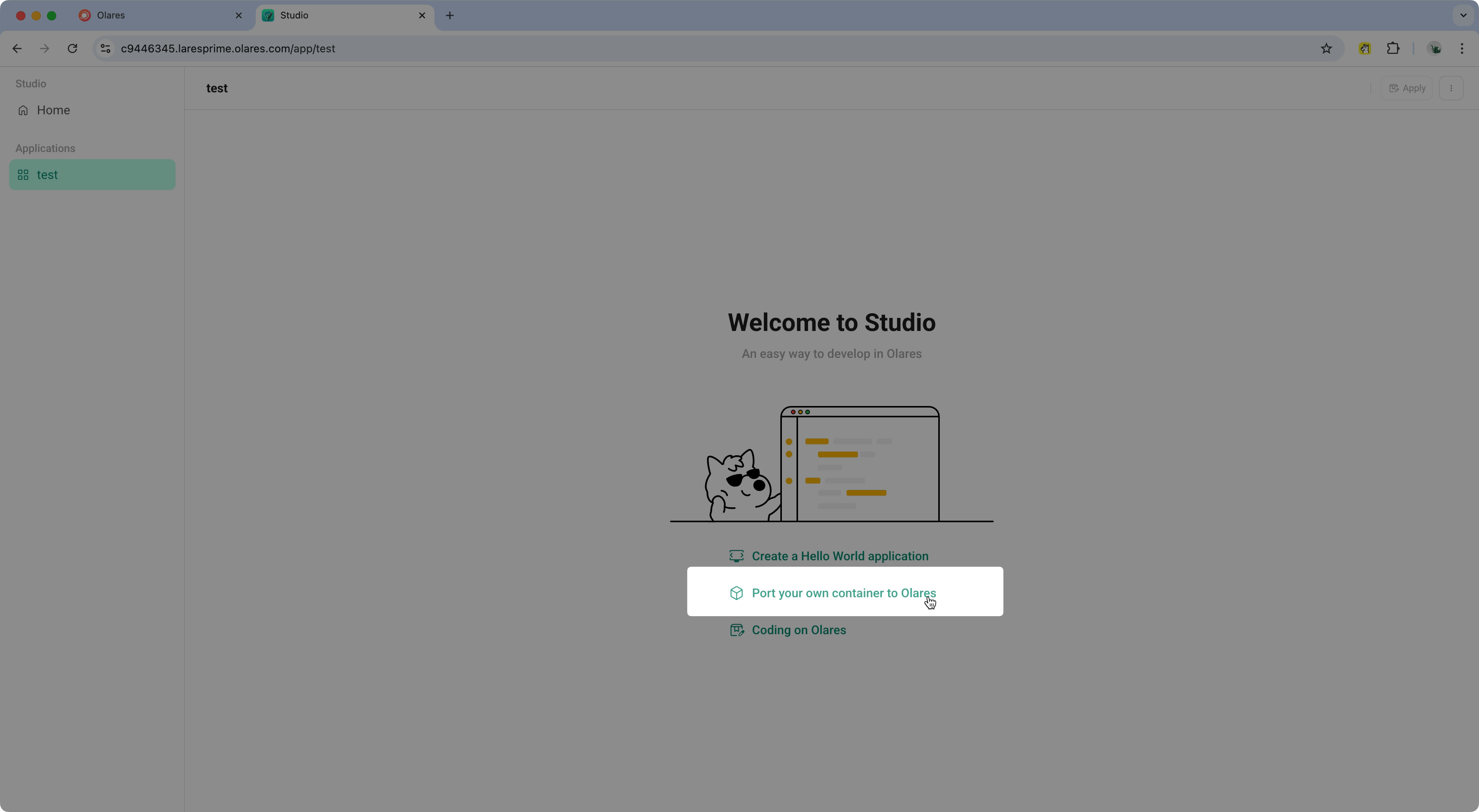Port your own container to Olares