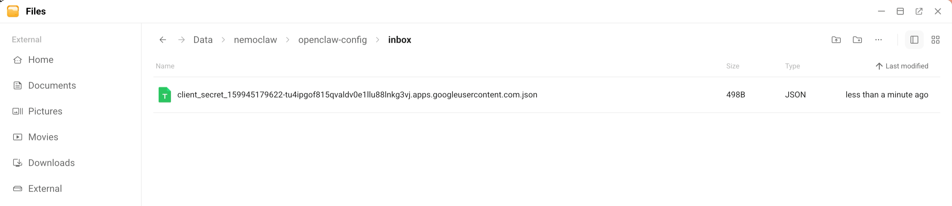 Upload client secrets