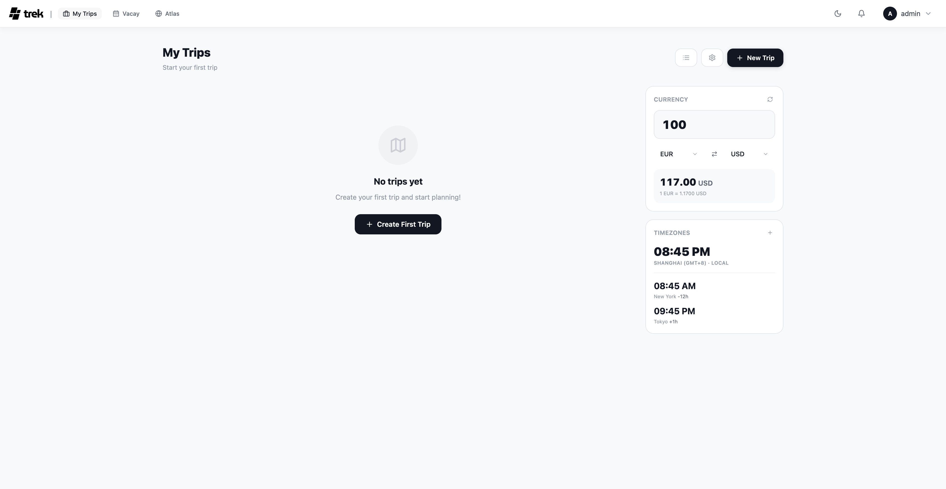 Create first trip