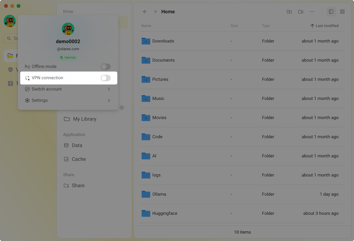 Enable LarePass VPN on desktop
