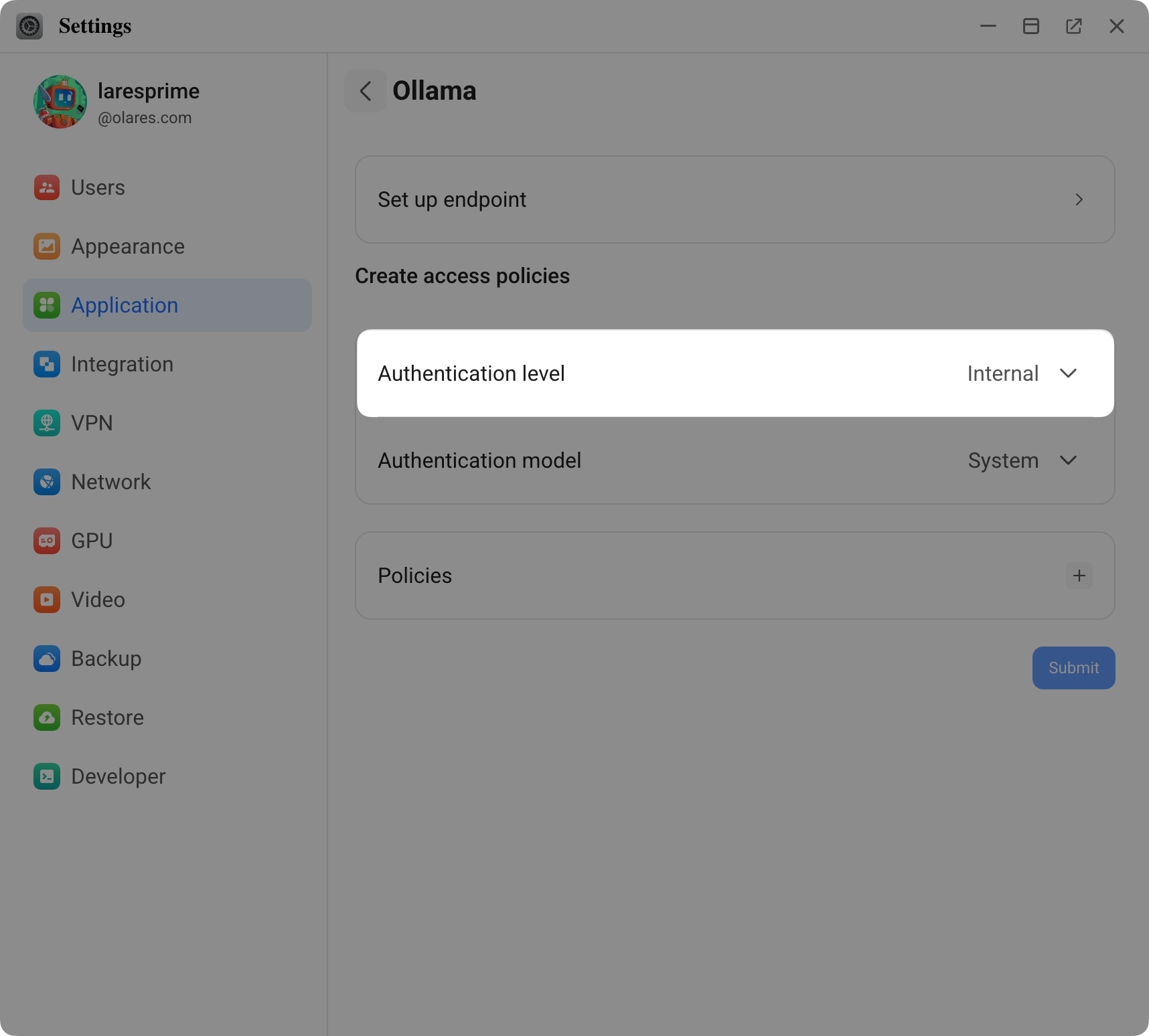 Verify authentication level