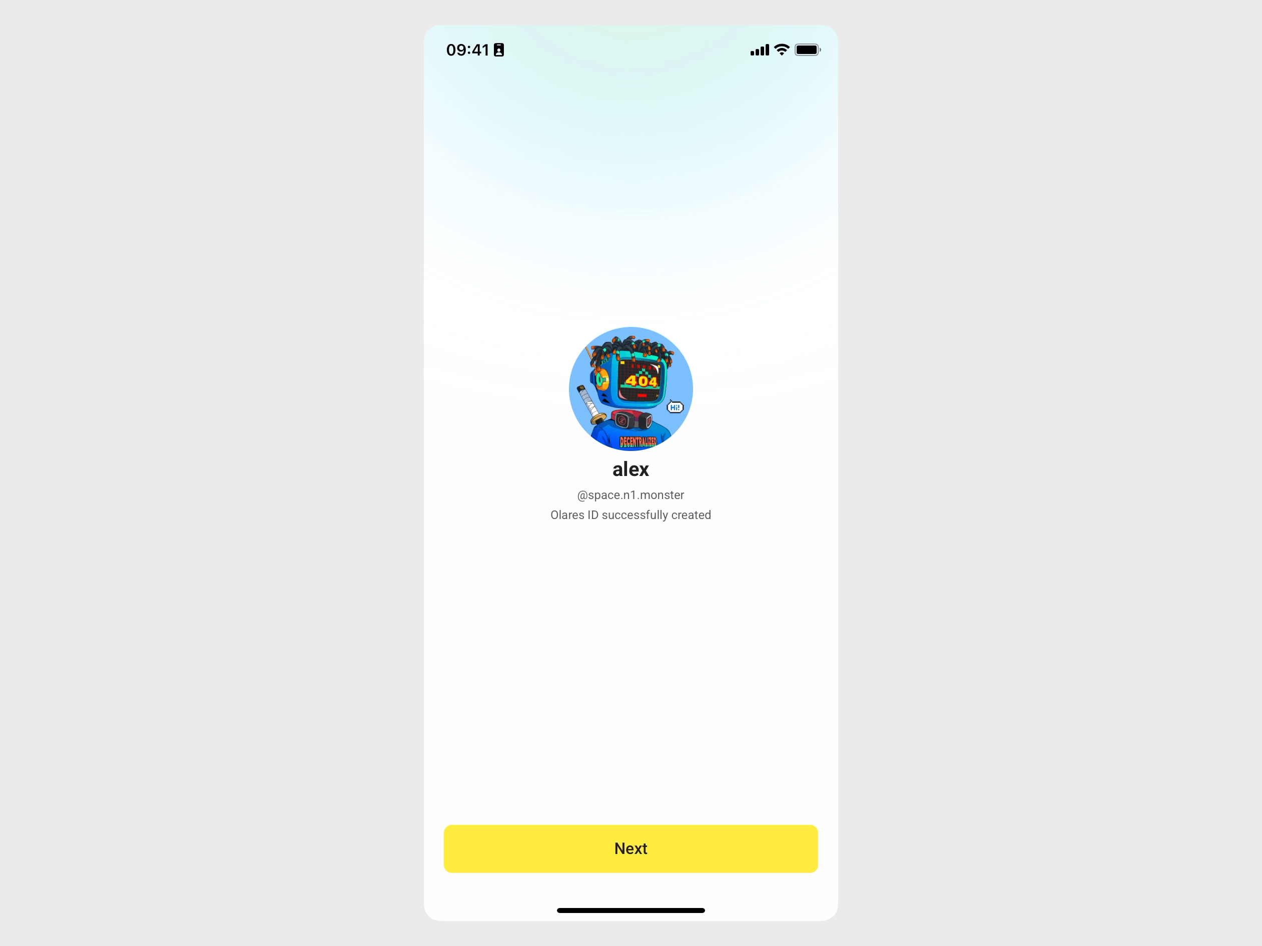 已创建具有管理员权限的 Olares ID