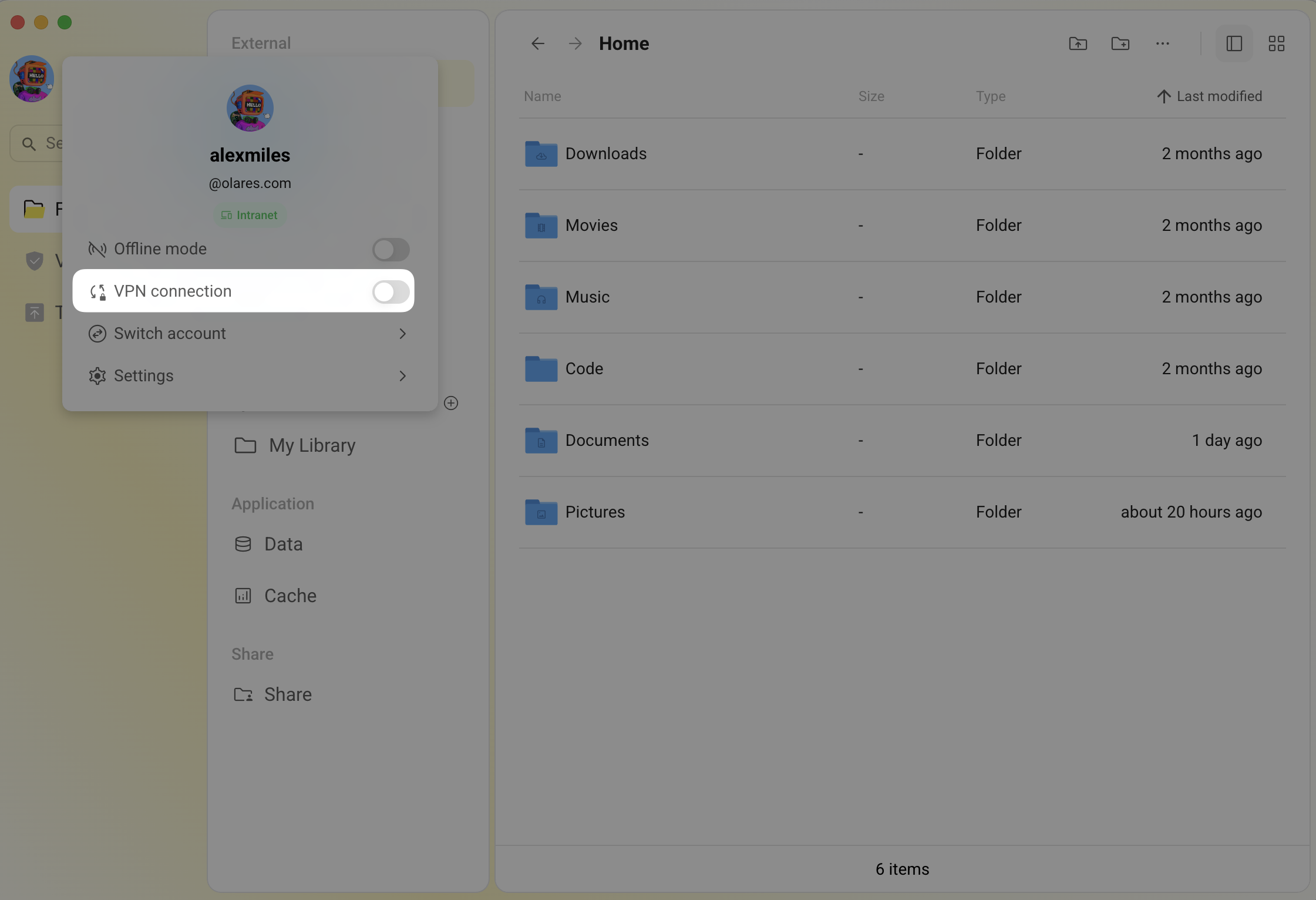 Enable VPN on LarePass desktop