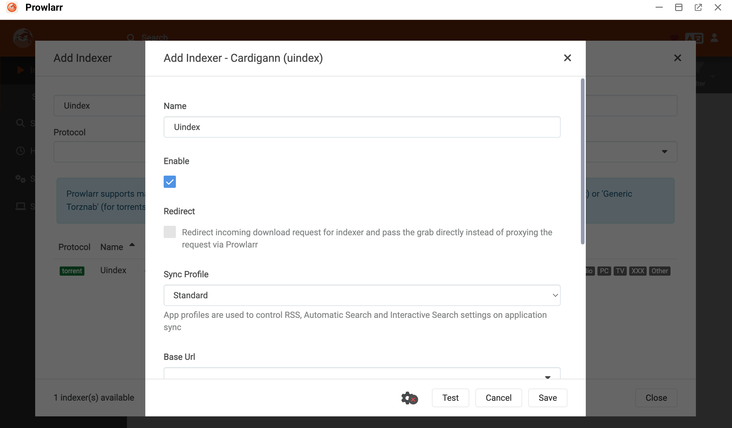Prowlarr add an indexer