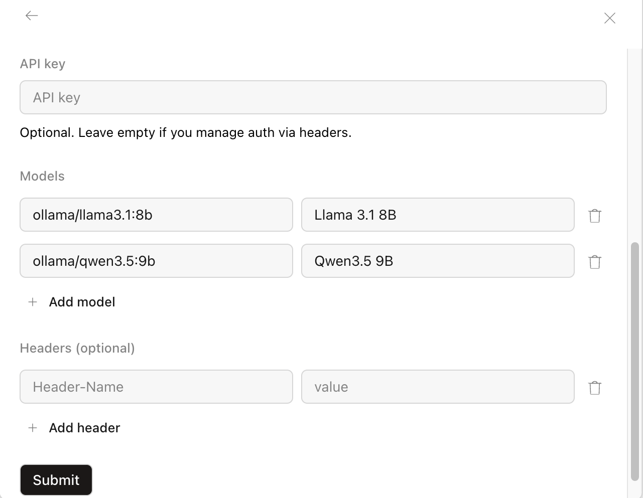 Add models in OpenCode