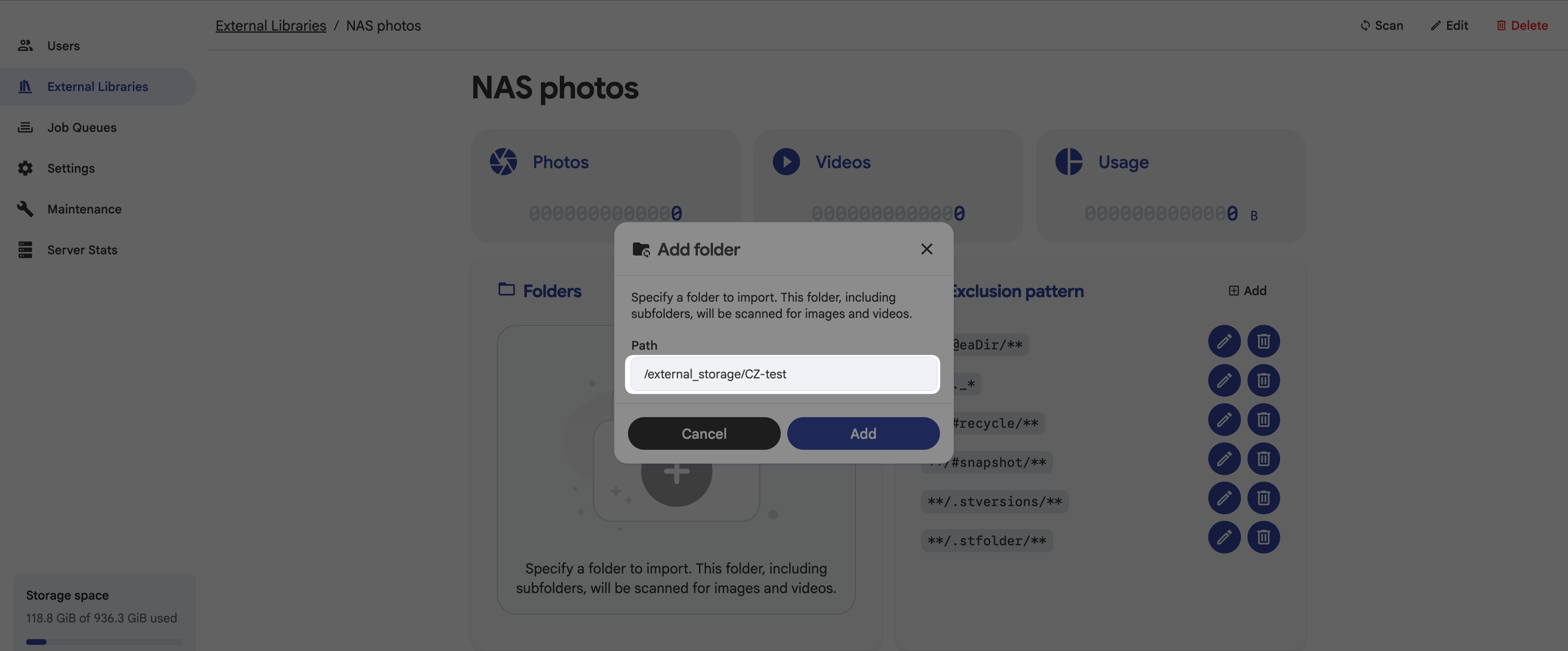 NAS mounted to Files