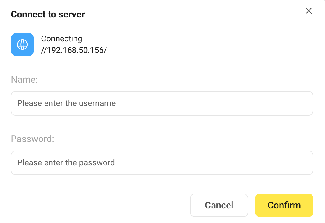 Connect to server in Files