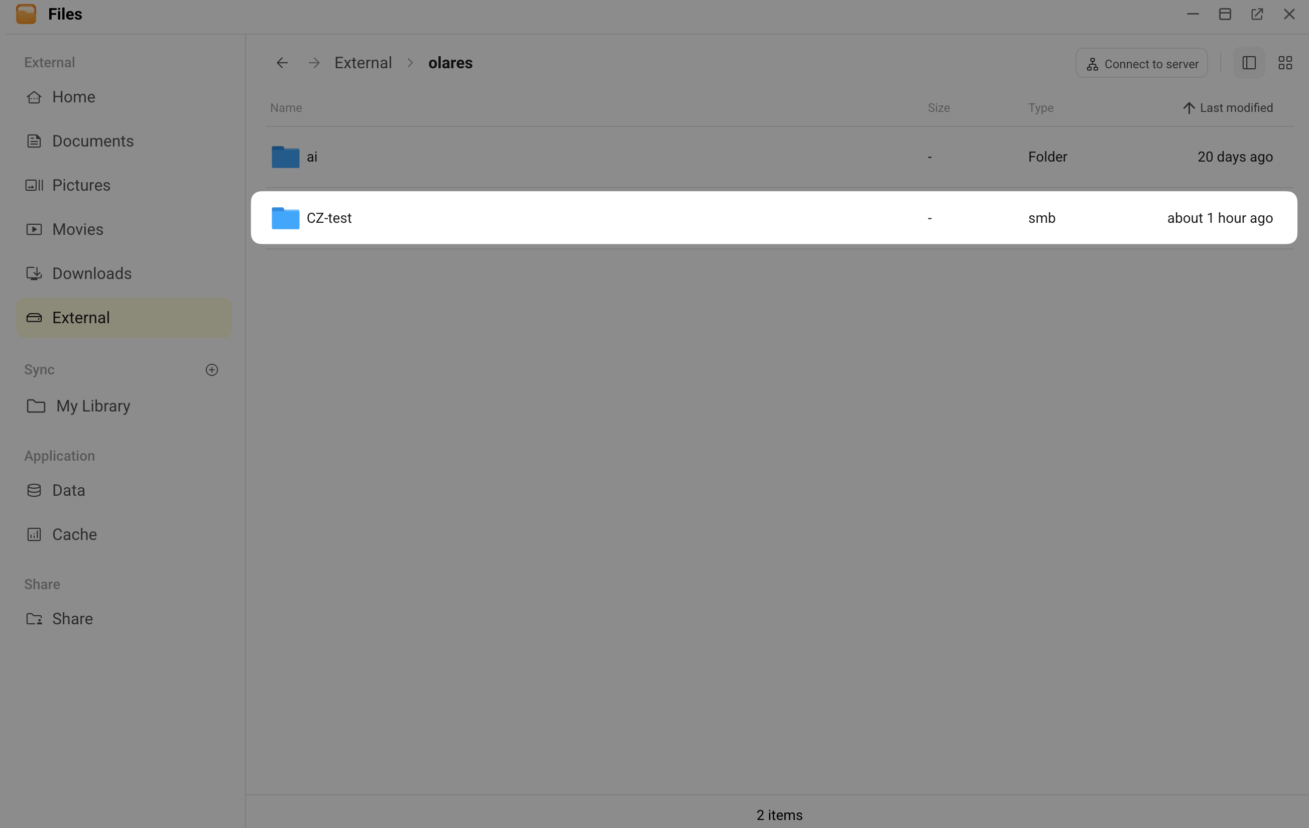 NAS mounted to Files