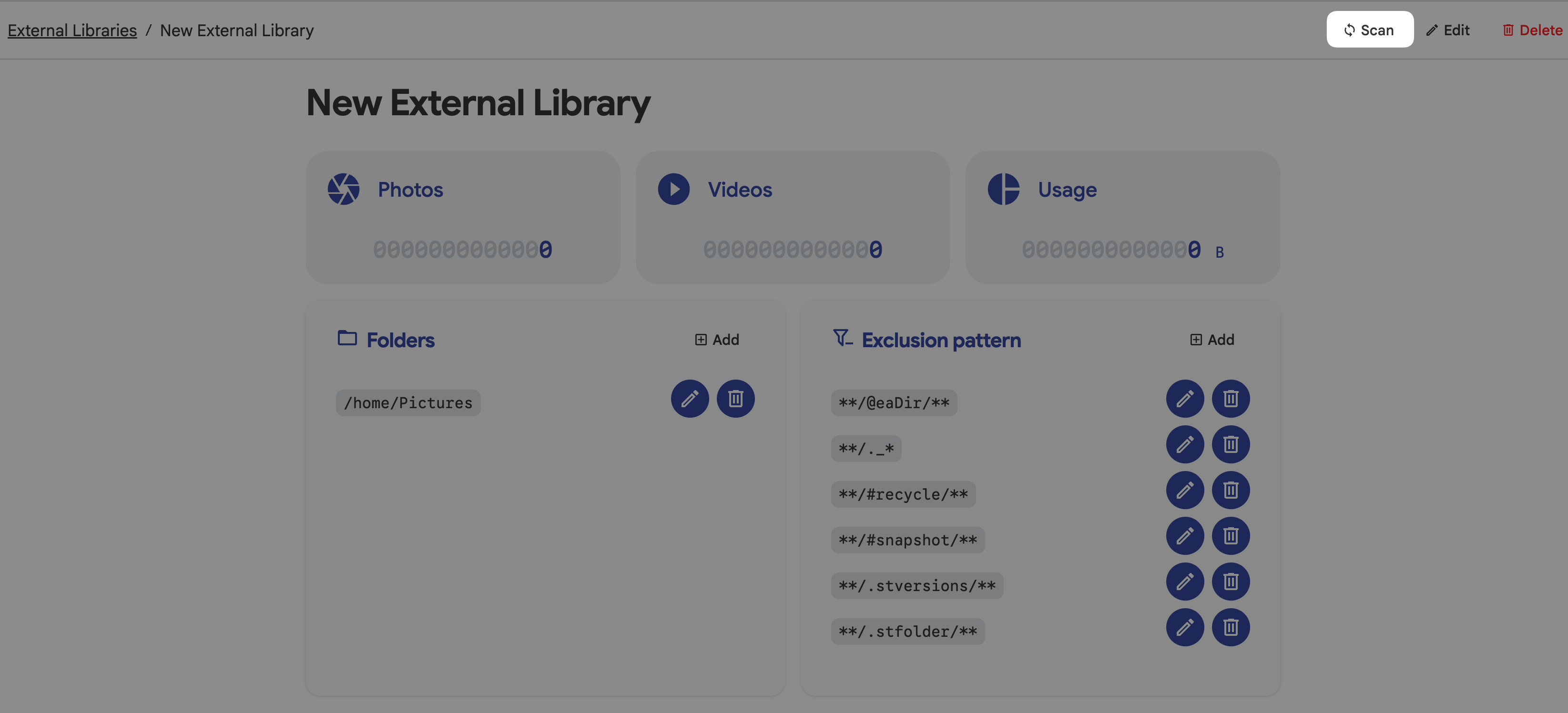 Scan the external library