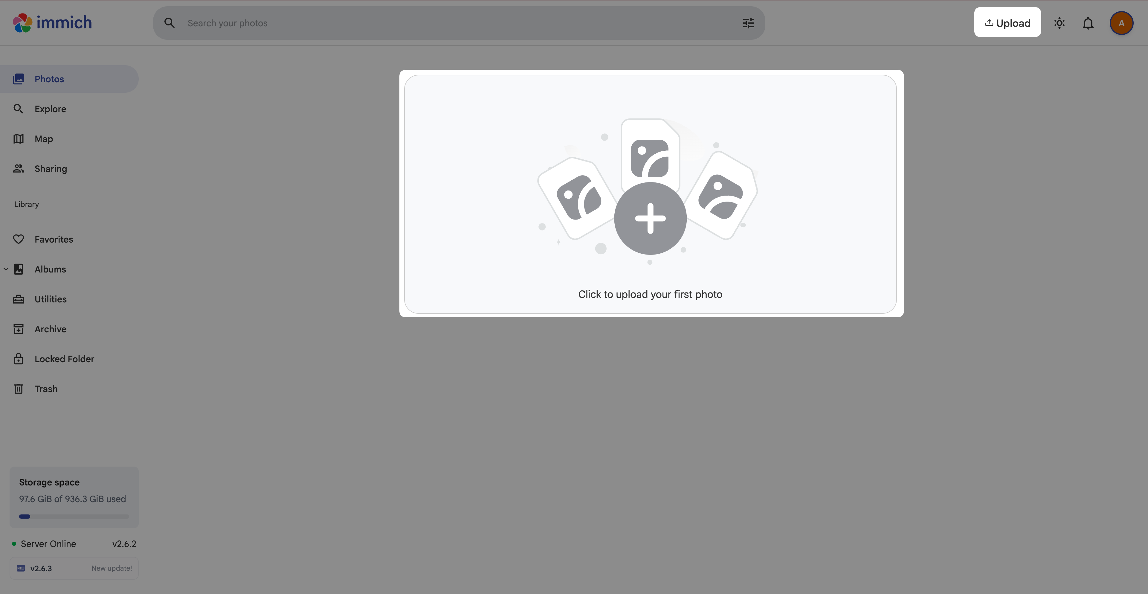 Upload photos to Immich