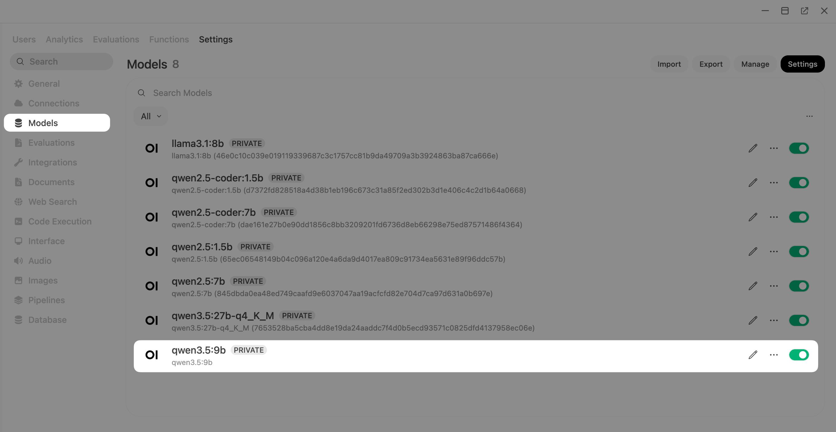 Models in Open WebUI