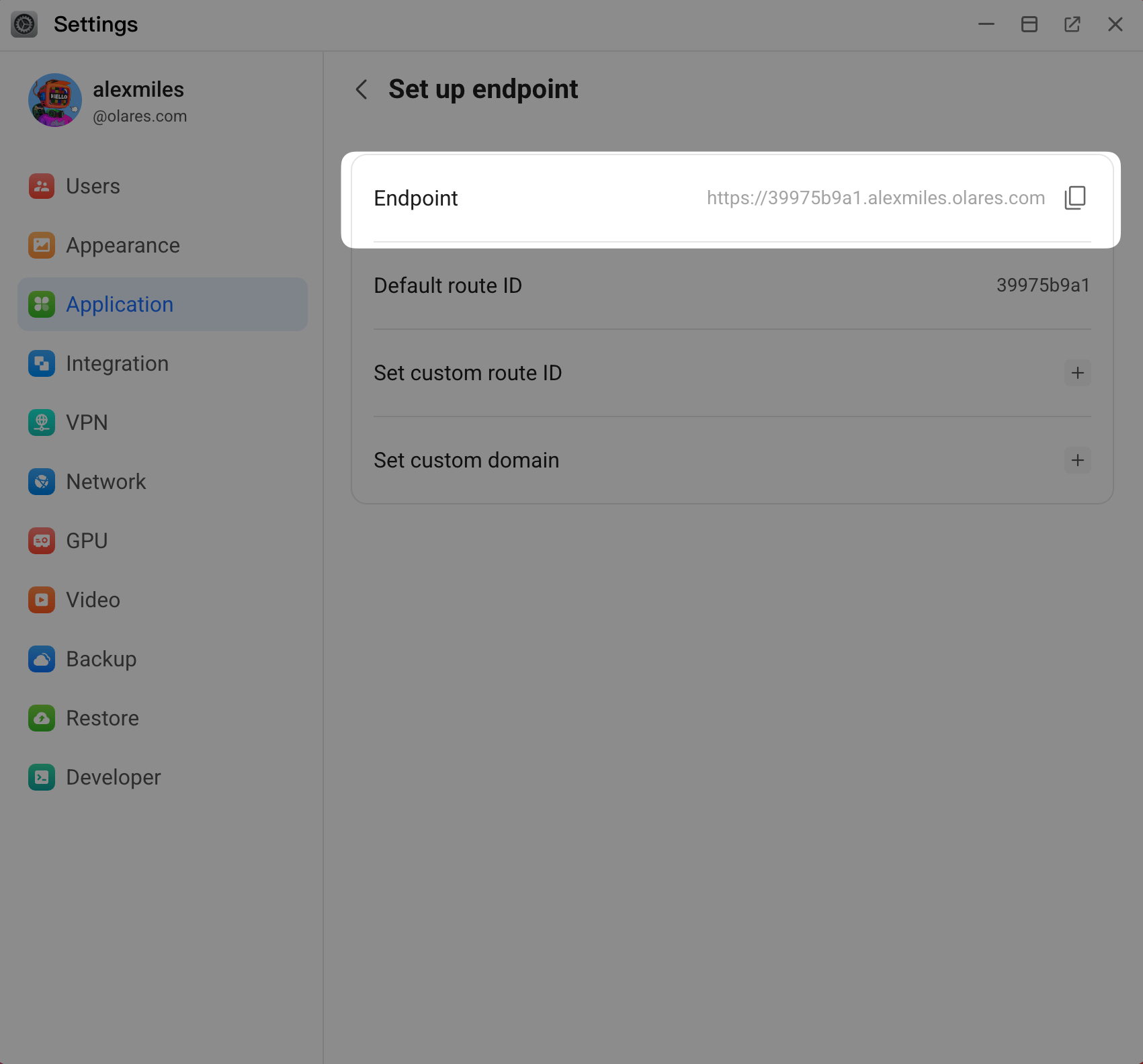 Obtain Ollama host address from Olares Settings