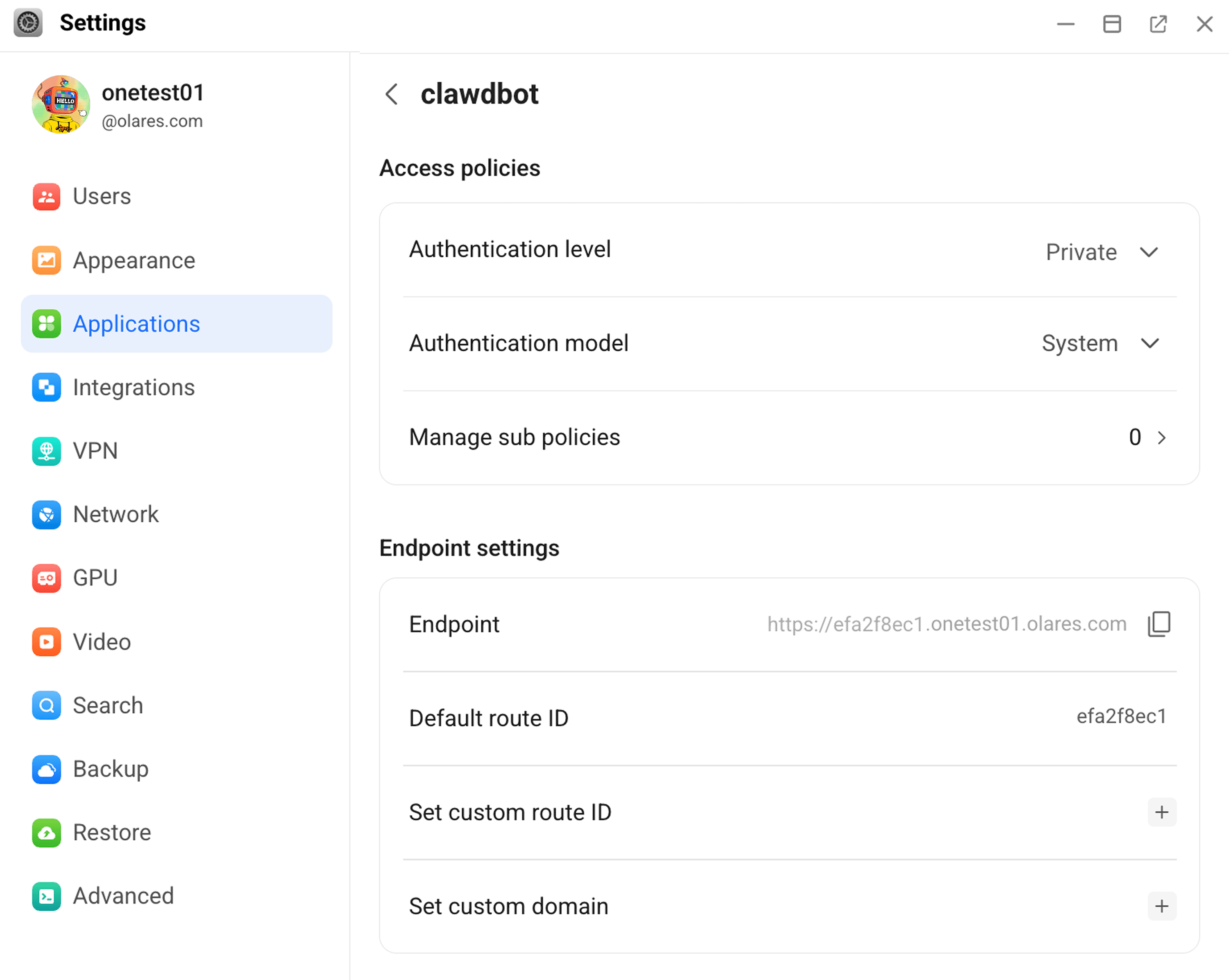 OpenClaw endpoint address