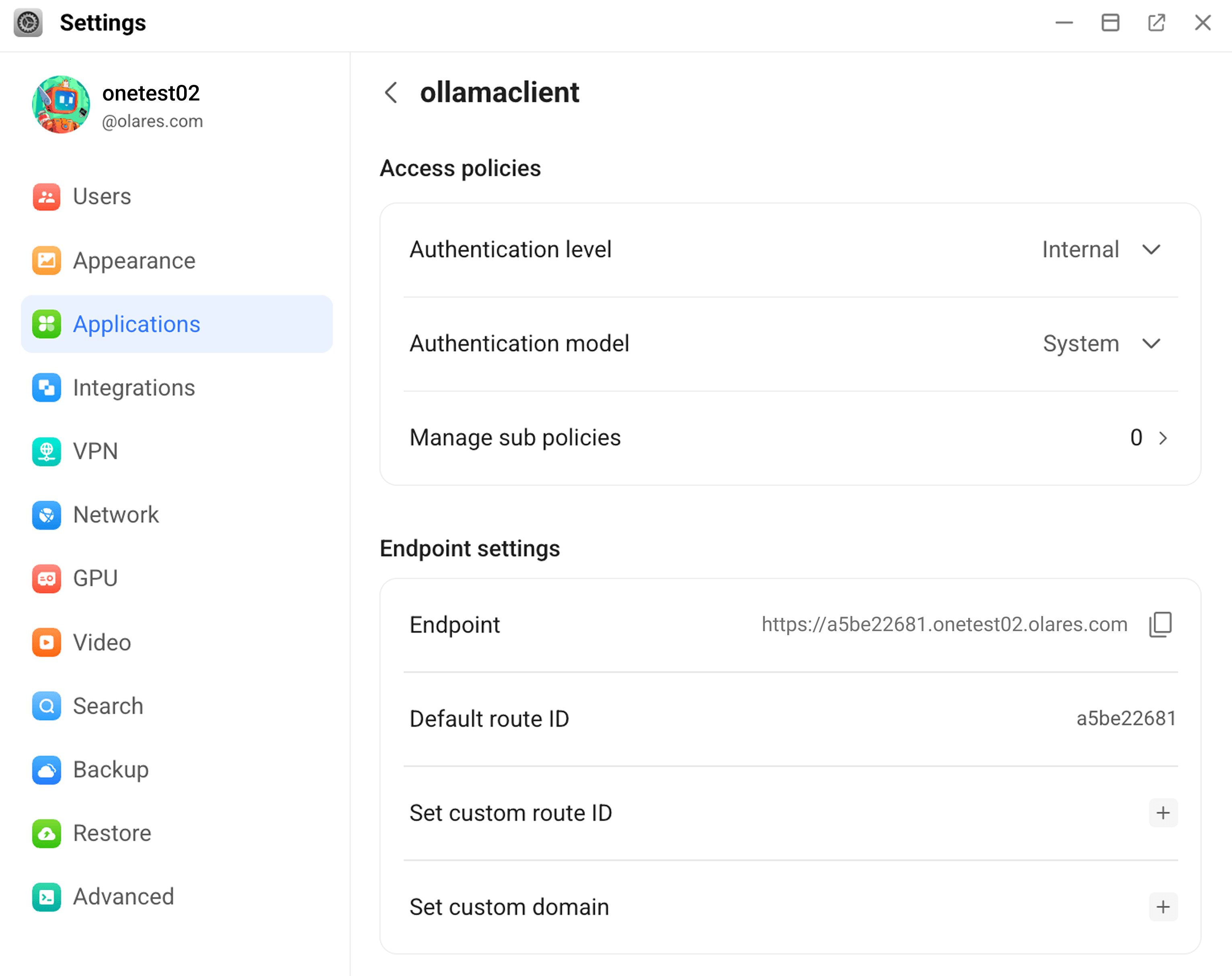 Obtain Ollama host address