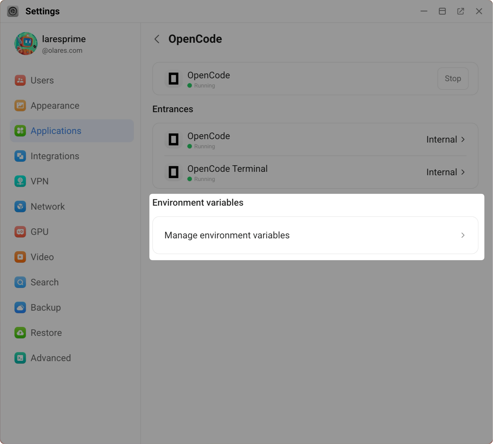 Locate the OPENCODE_OMO environment variable