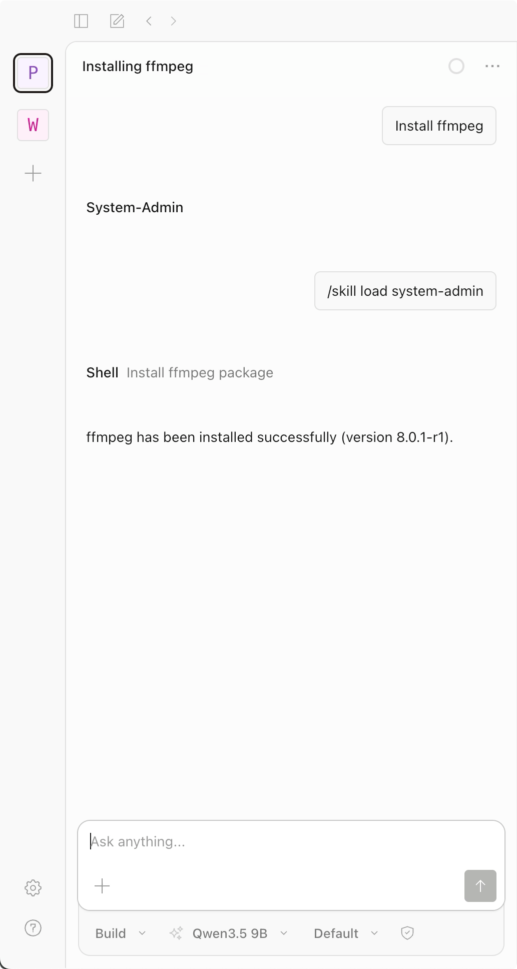Manually load system-admin skill