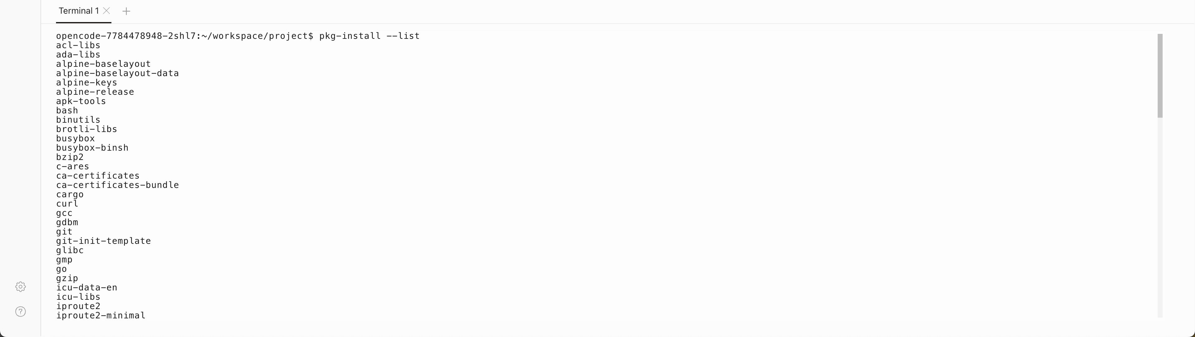 List installed packages