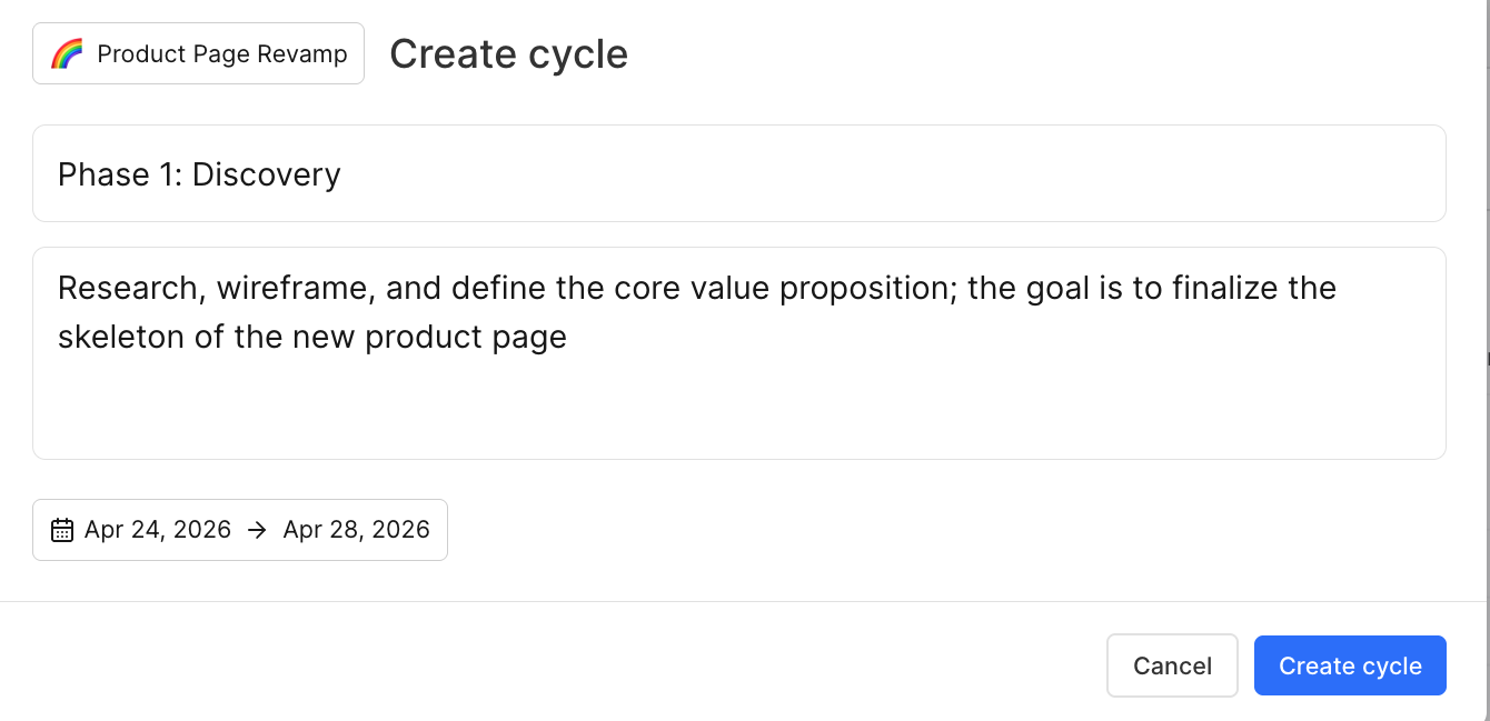 Create cycle