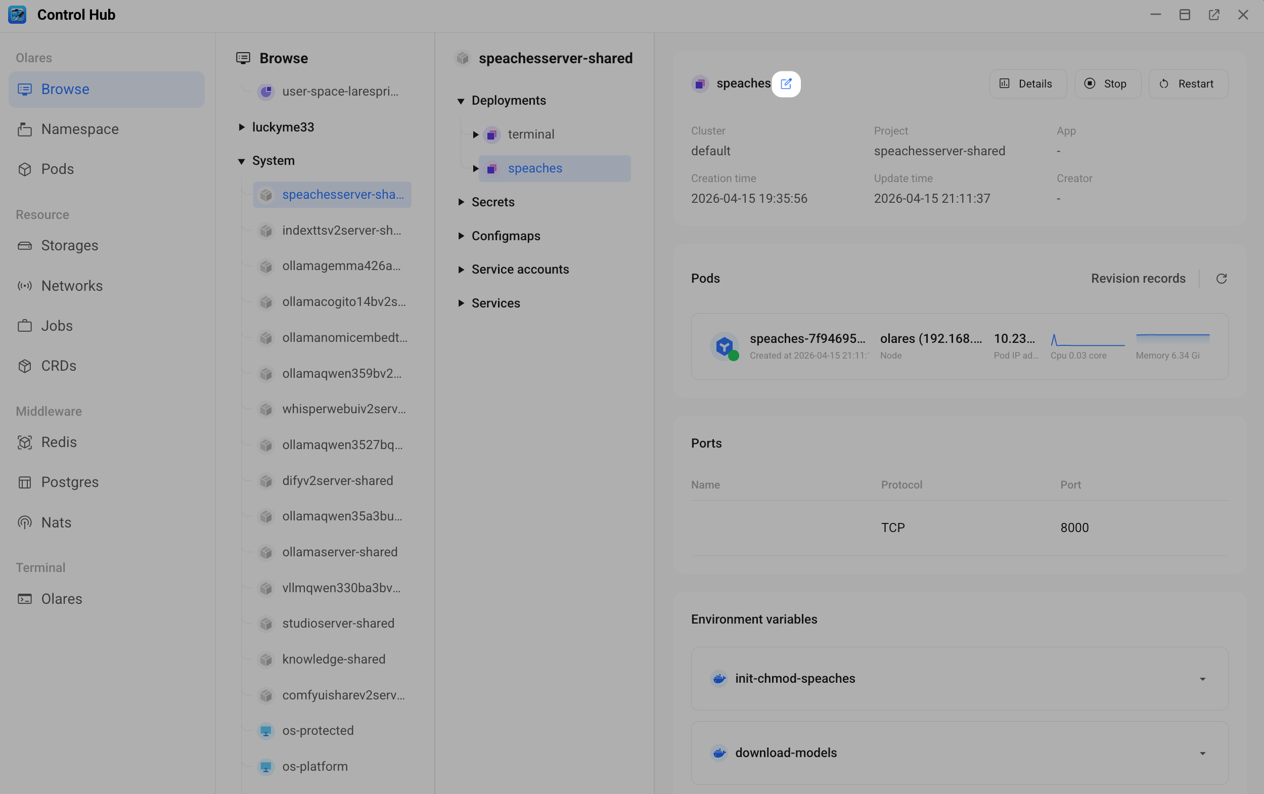 Navigate to Speaches deployment