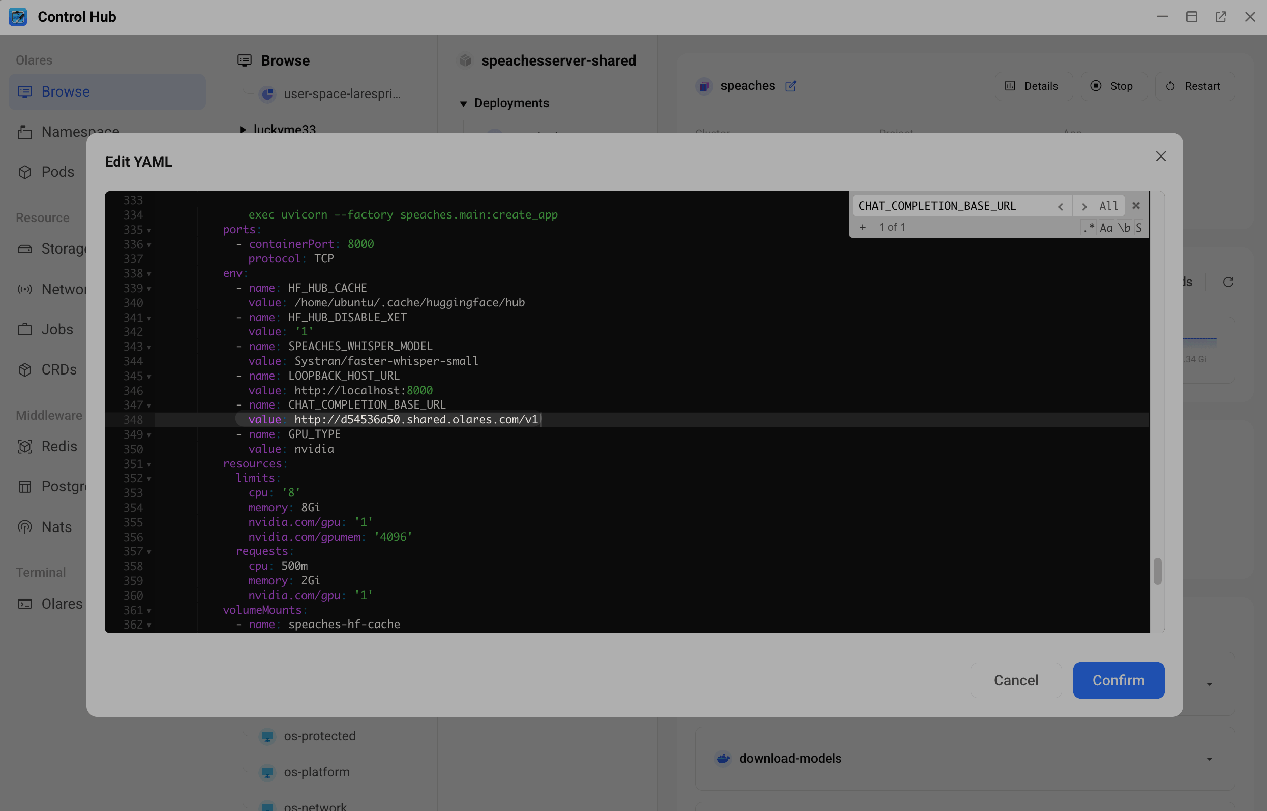 Edit CHAT_COMPLETION_BASE_URL