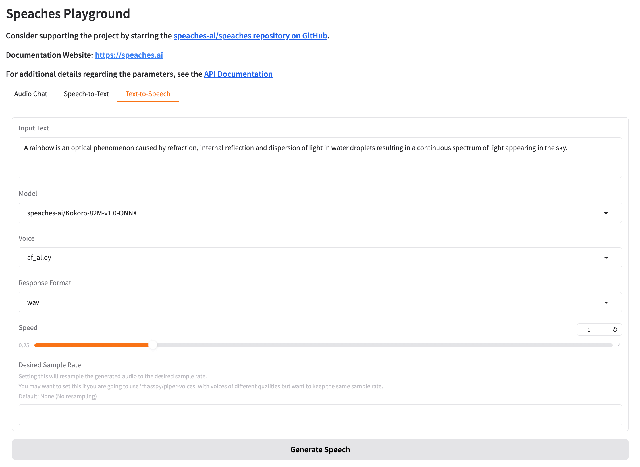 Text-to-speech generation