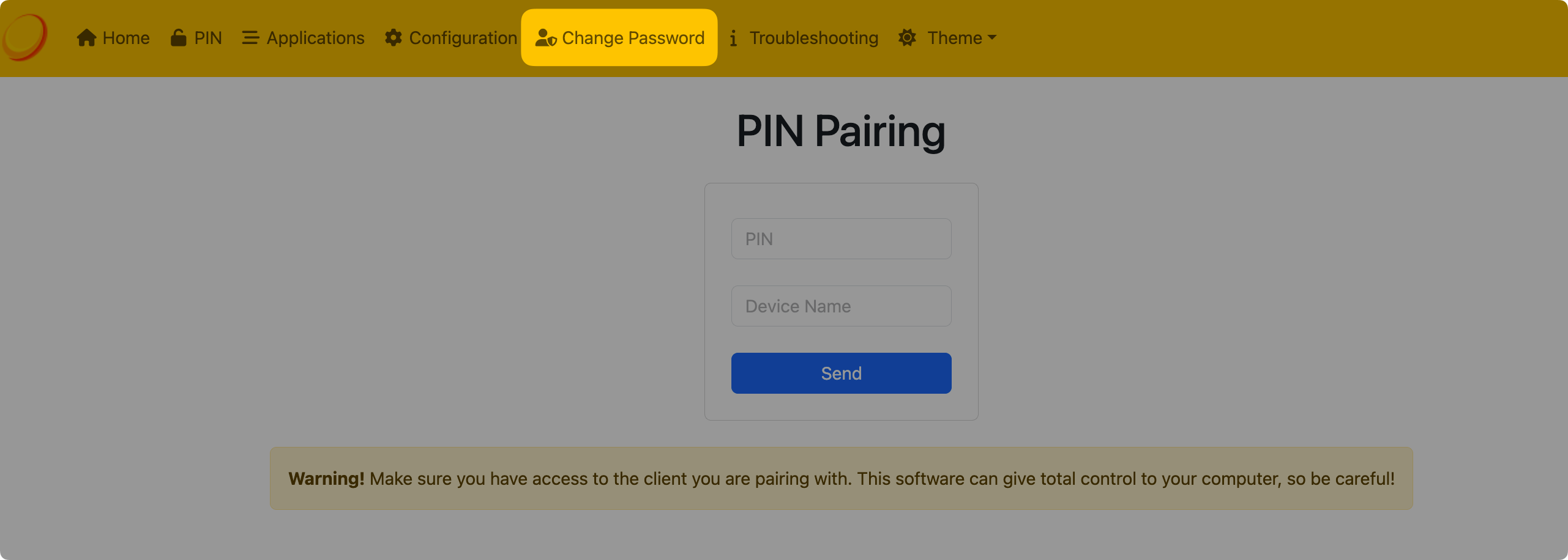 Change Sunshine password