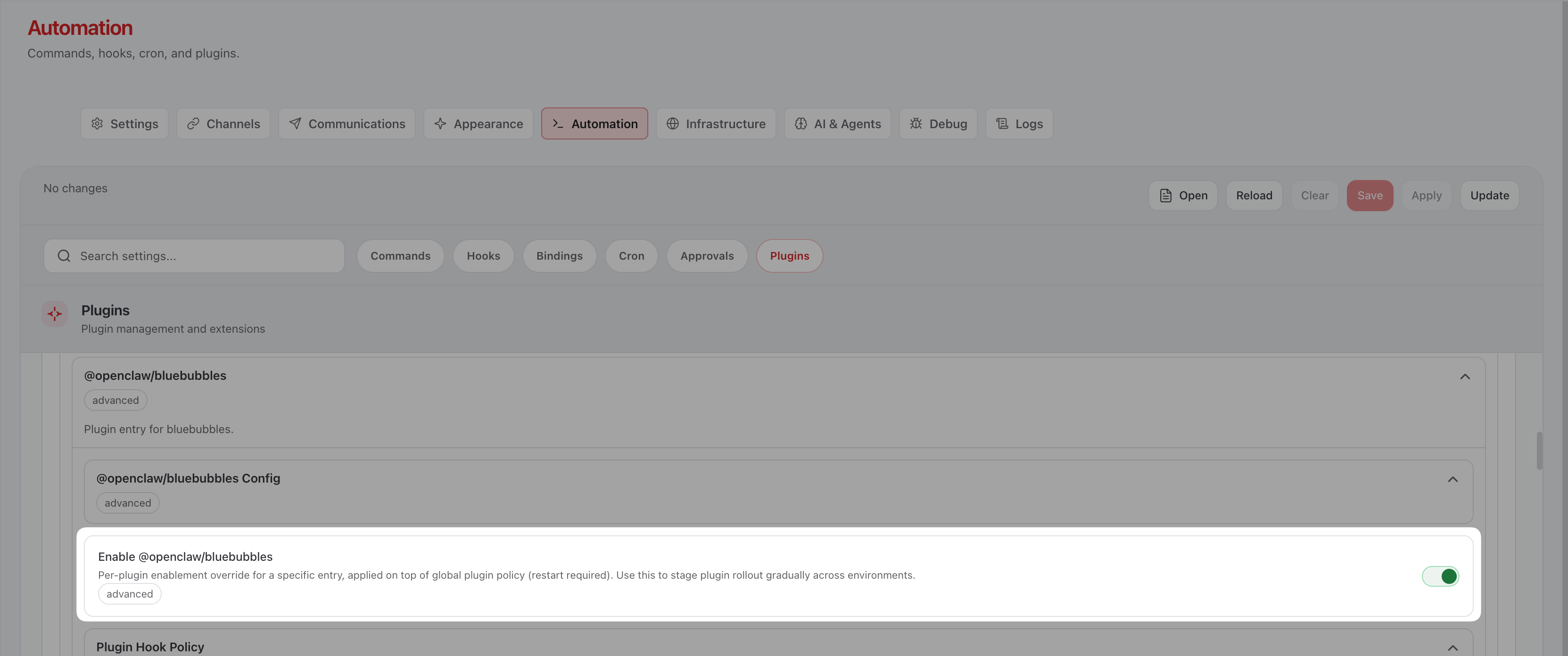 Toggle on plugin