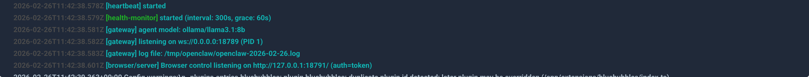 Verify container logs