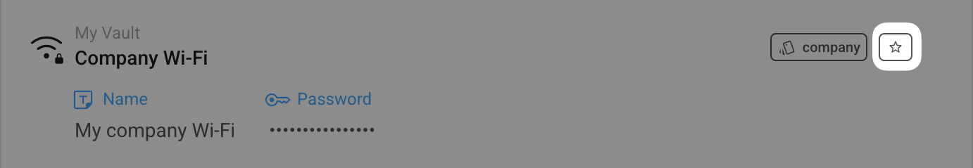 Favourite vault item