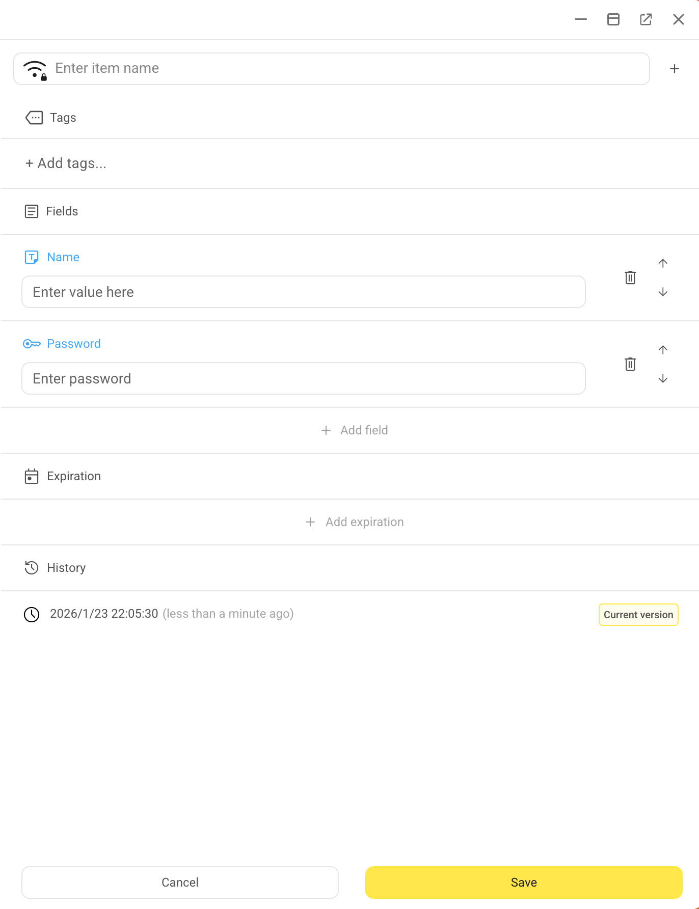 Configure vault item settings for Wi-Fi