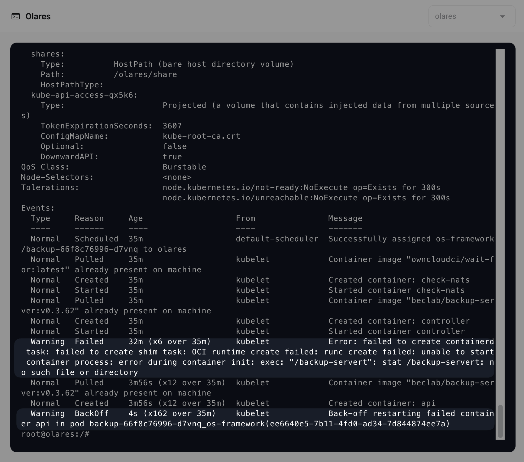 Locate problematic pod